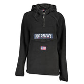 Norway 1963 Elegant Black Half Zip Hooded Sweatshirt -   -  Norway 1963.
